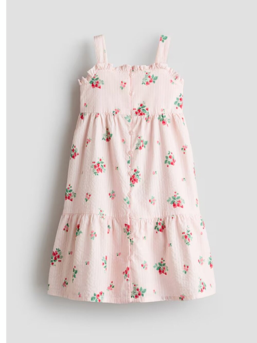 Laura Ashley H&M Girls Light Pink Floral Tiered Cotton Dress